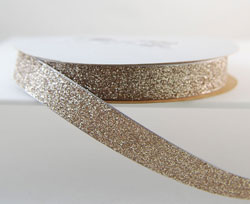 Glitter Satin Frosted Ribbon Antique Silver