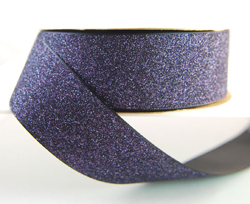 Glitter Satin Frosted Ribbon Midnight Blue Purple